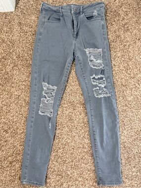 American Eagle Outfitters Grey Distressed Jeans